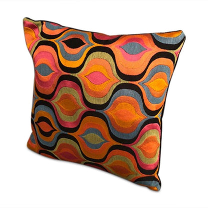 Handmade square Multicolored paisley v pillow 16” x 16” inches come with feather down insert.