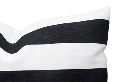 handmade artisan Black & White linen pillow 16 x 16” inches