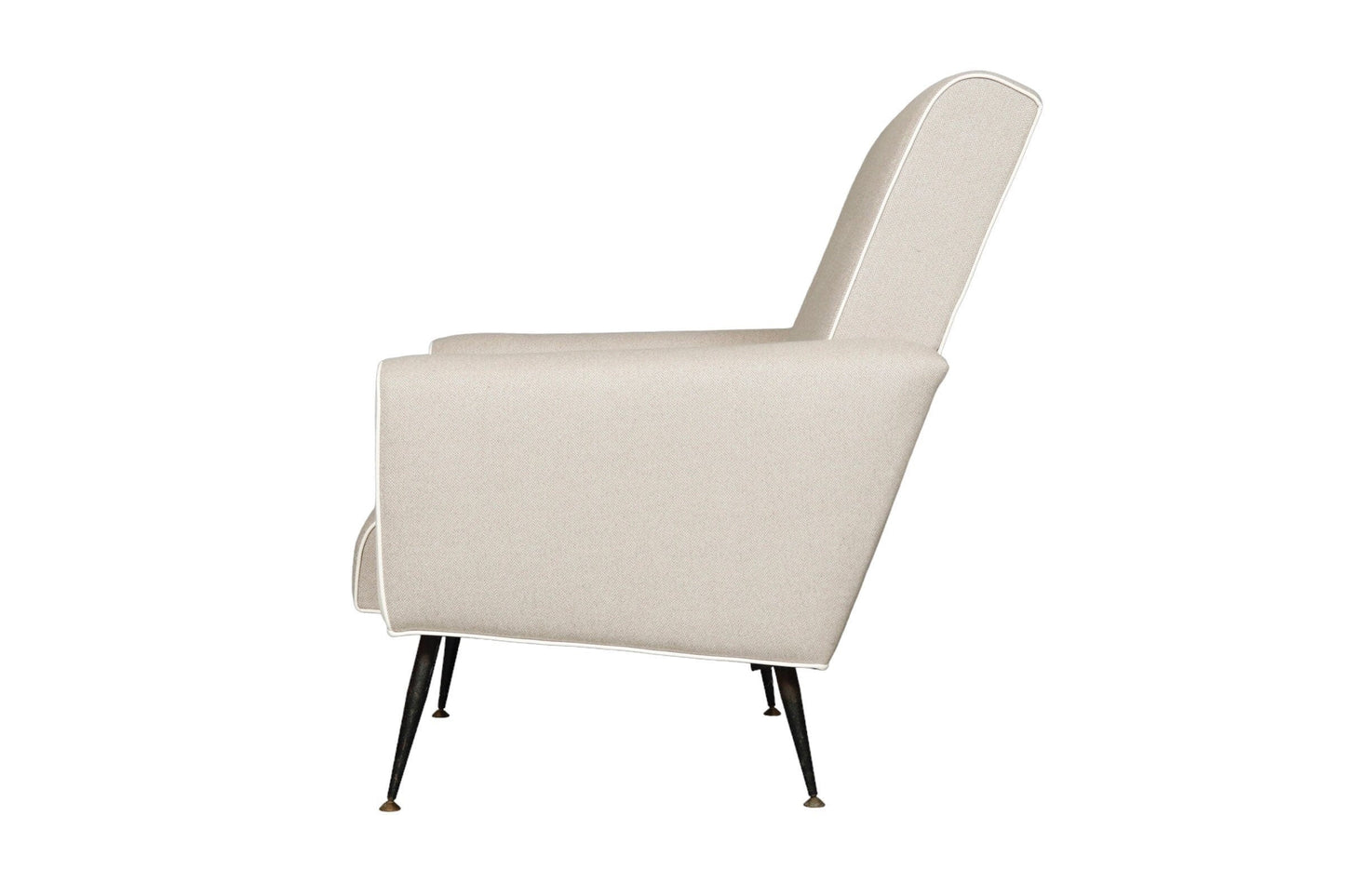 Italian Mid Century Lounge Chair in Curated New Upholstery