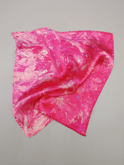 100% Silk handkerchief scarf pocket square print by artist Bruce Mishell