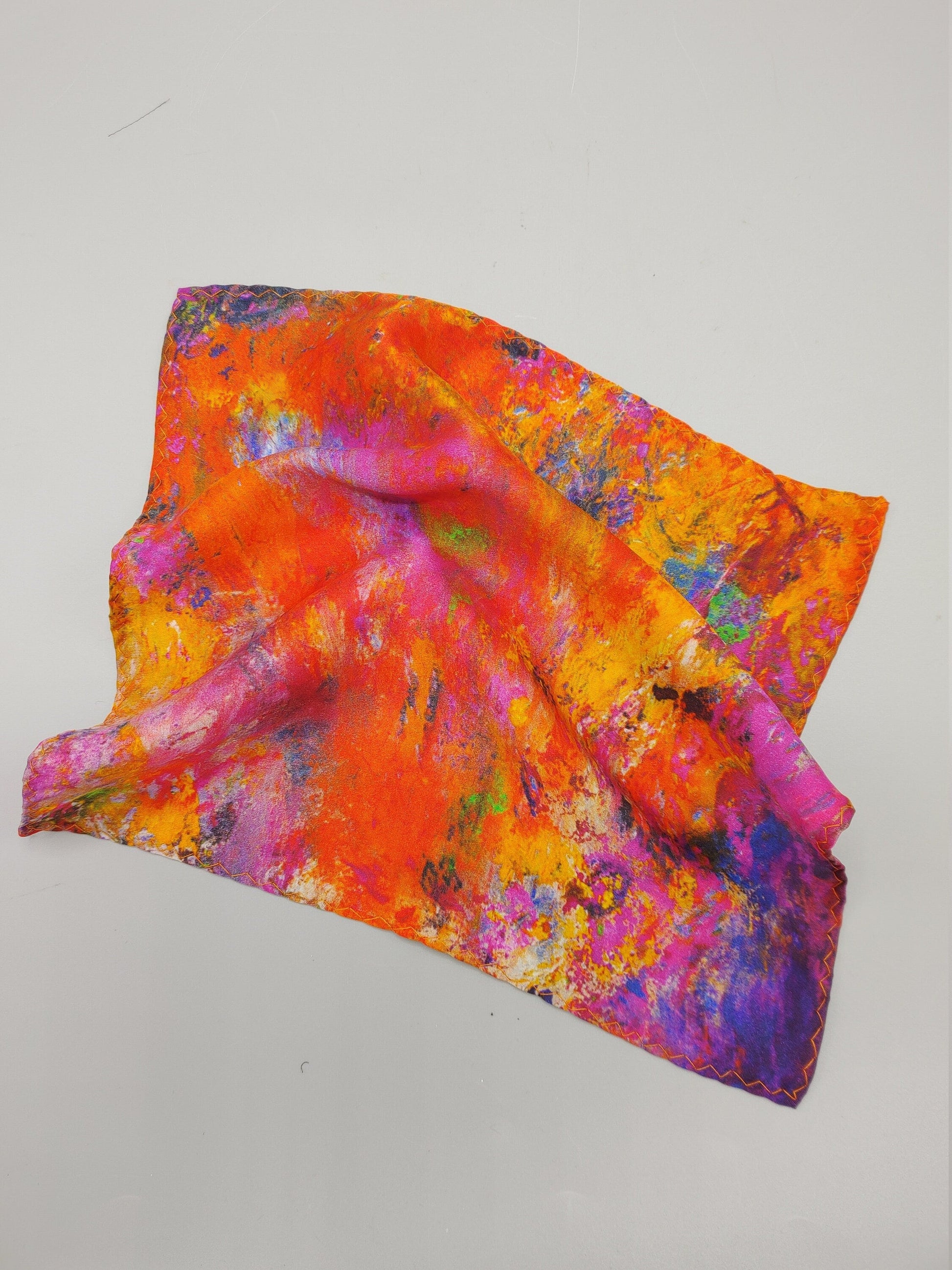 100% Silk pocket scarf pocket square print by Bruce Mishell
