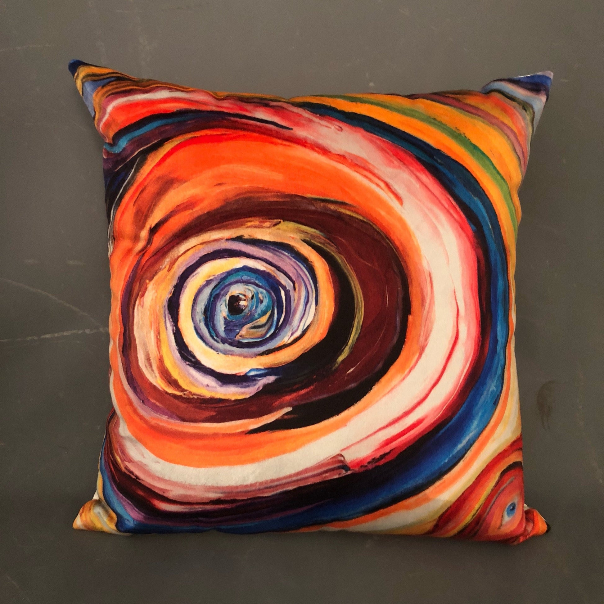 Pair hand made pillows with abstract art print by “Bruce Mishell&quot;.