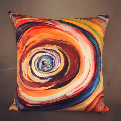 Pair hand made pillows with abstract art print by “Bruce Mishell&quot;.
