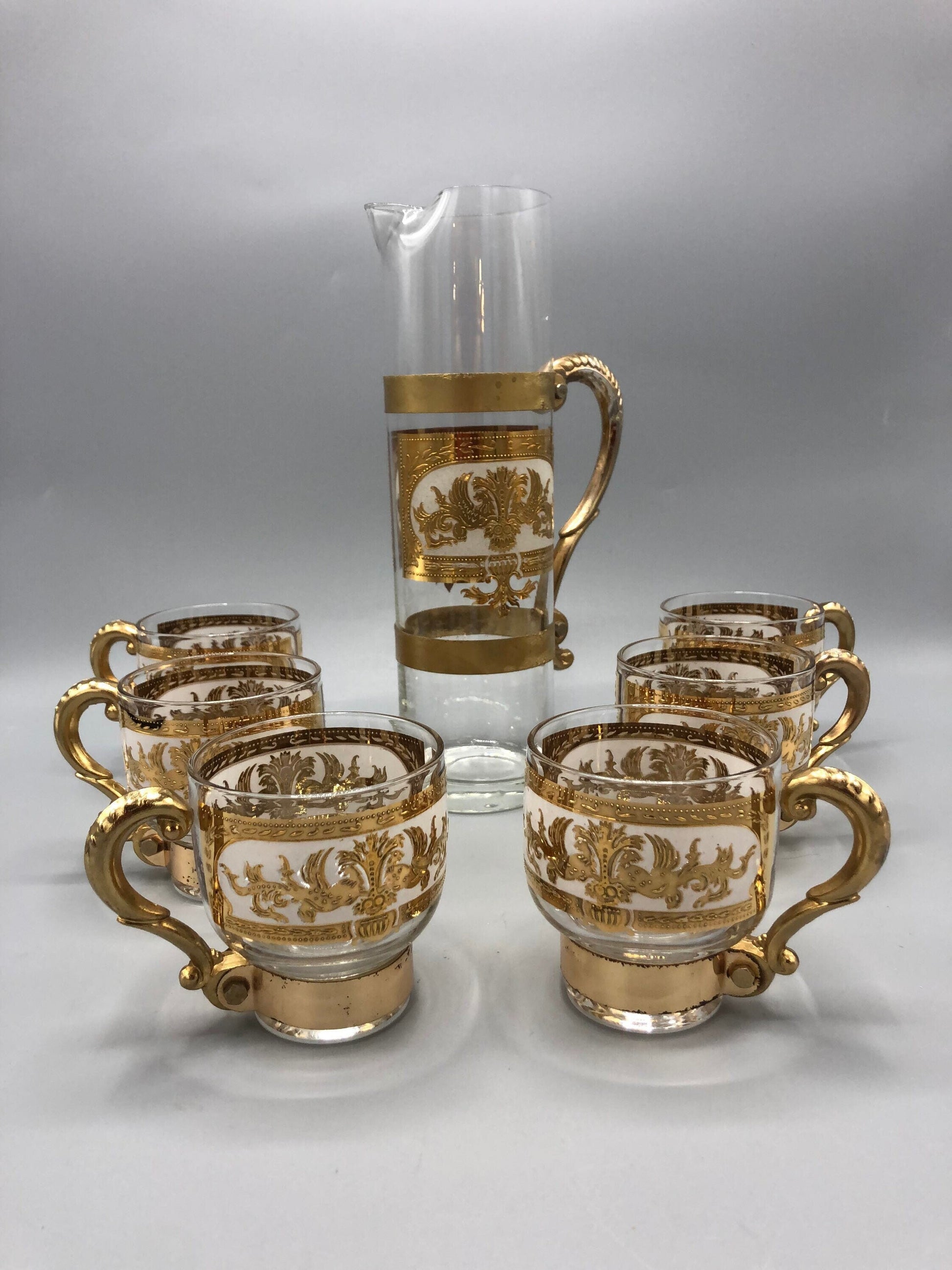 Mid-Century set decanter with 6 glasses