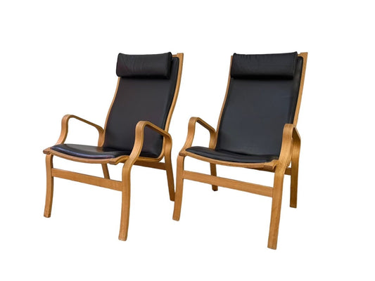 Mid-Century Leather Chairs PAIR