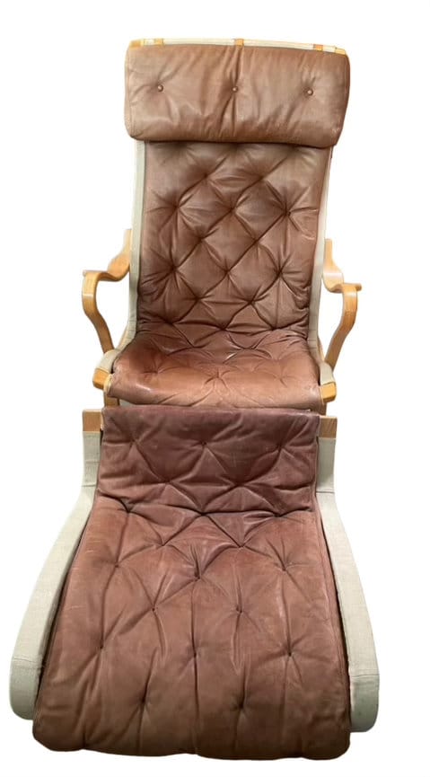Mid-Century Bruno Mathson original Chair with ottoman 1960's